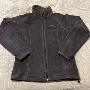 Columbia Fleece Jacket, Sweatshirt, Black, Zippered Pockets, Size M
